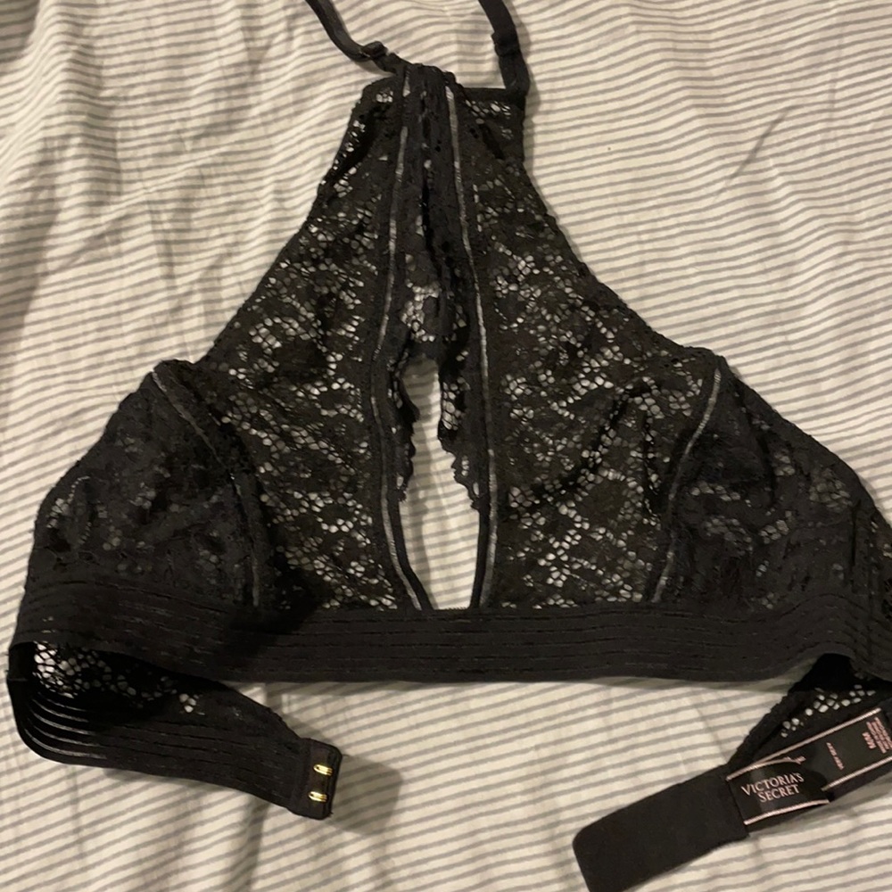 Victoria’s Secret Black lace halter type lace bra